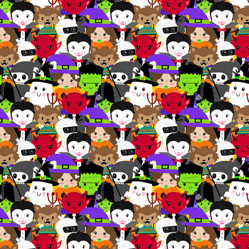 Little Monsters - Emily Elizabeth - Trick or Treaters Collage - Grey