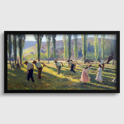 Estampe impressionniste d'Henri Martin : Paysage d'été, tableau vintage tranquille