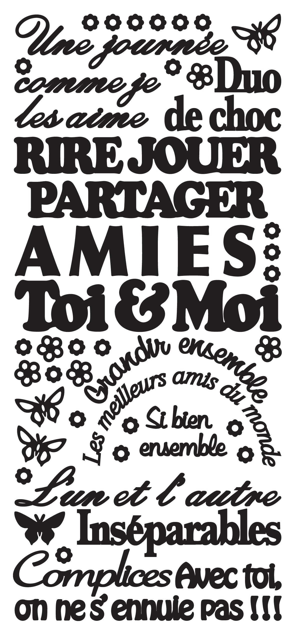 Autocollants à décoller - Toi et Moi