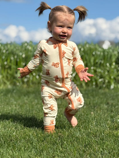 Grenouillère ourson convertible avec pieds intégrés