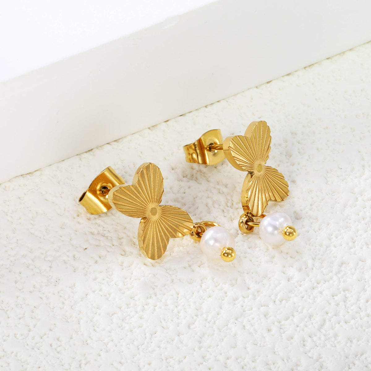 Boucles d'oreilles perle papillon de rêve