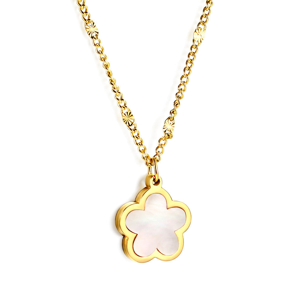 Collier pendentif Fleur de Pêcher