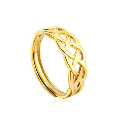Bague Or Tressée Lignes Croisées