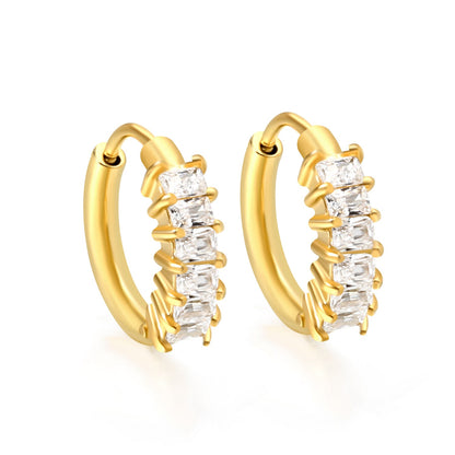 Clips d'oreilles rectangulaires diamant