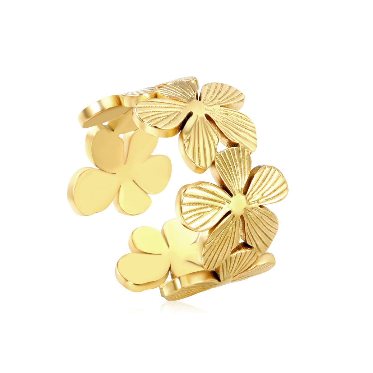 Bague Ajustable Torsadée Fleurie