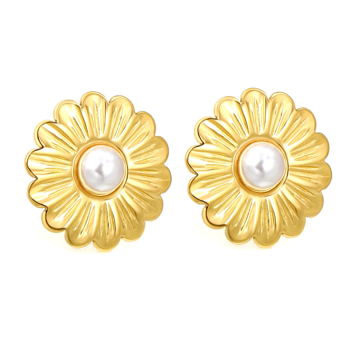 Clous d'oreilles perles marguerite de rêve