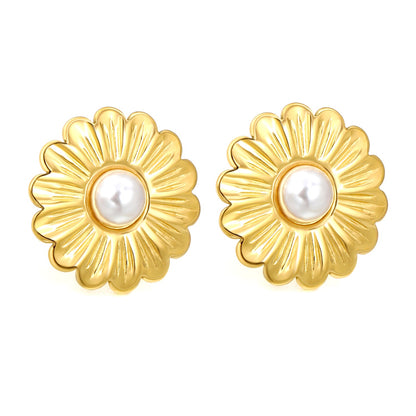 Clous d'oreilles perles marguerite de rêve
