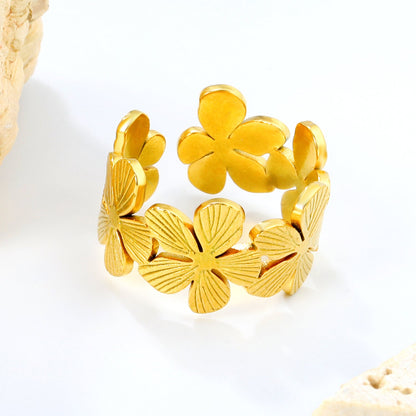 Bague Ajustable Torsadée Fleurie
