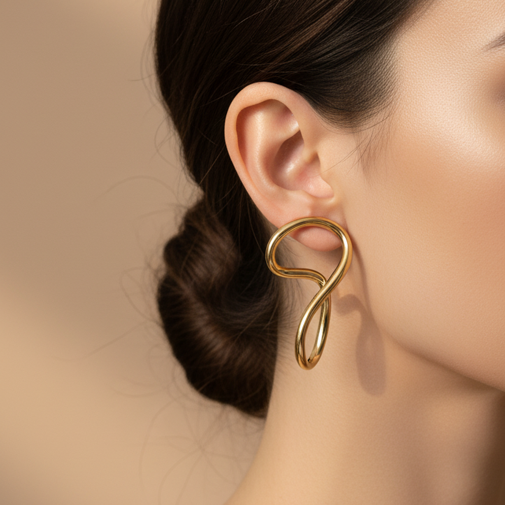 Boucles d'oreilles créoles courbées chic
