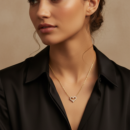 Collier pendentif Cœur serti de diamants