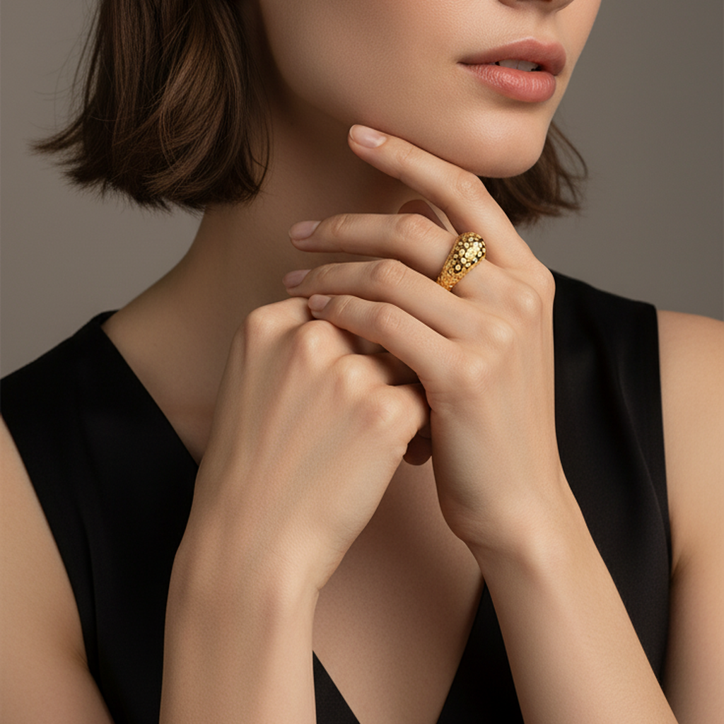Bague Or Essentiel Facettée