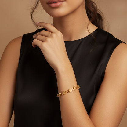 Bracelet à breloques en or torsadé