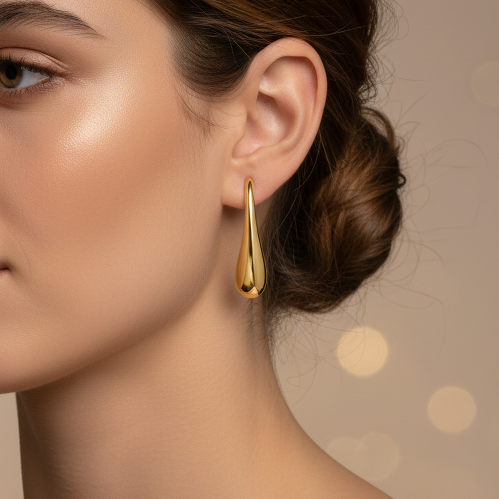 Boucles d'oreilles pendantes éclatantes en forme de goutte