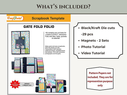 CrafTreat Pages vierges pour scrapbooking - Folio Plié en Deux - Couleur Noire