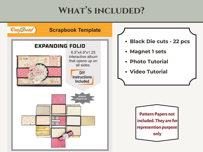 CrafTreat Scrapbook Blanks - Expanding Folio - Black Color