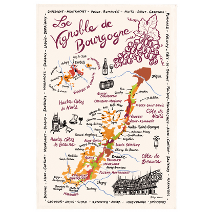 Torchons Carte des Vins de France