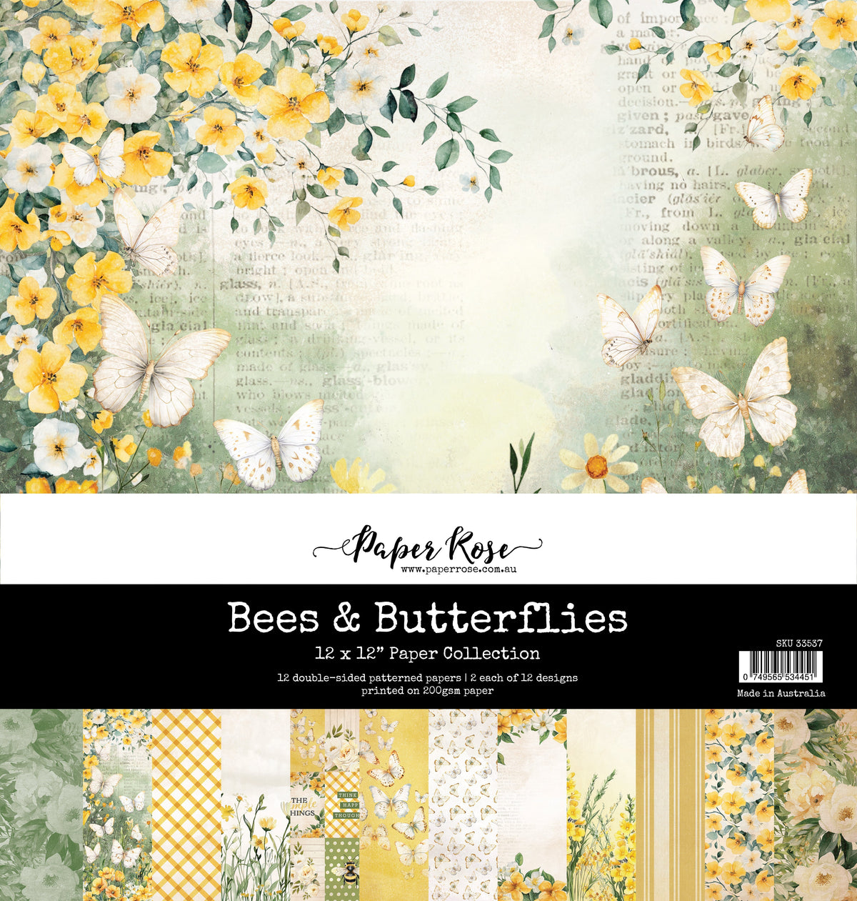 Collection de papiers Abeilles & Papillons 30x30 33537