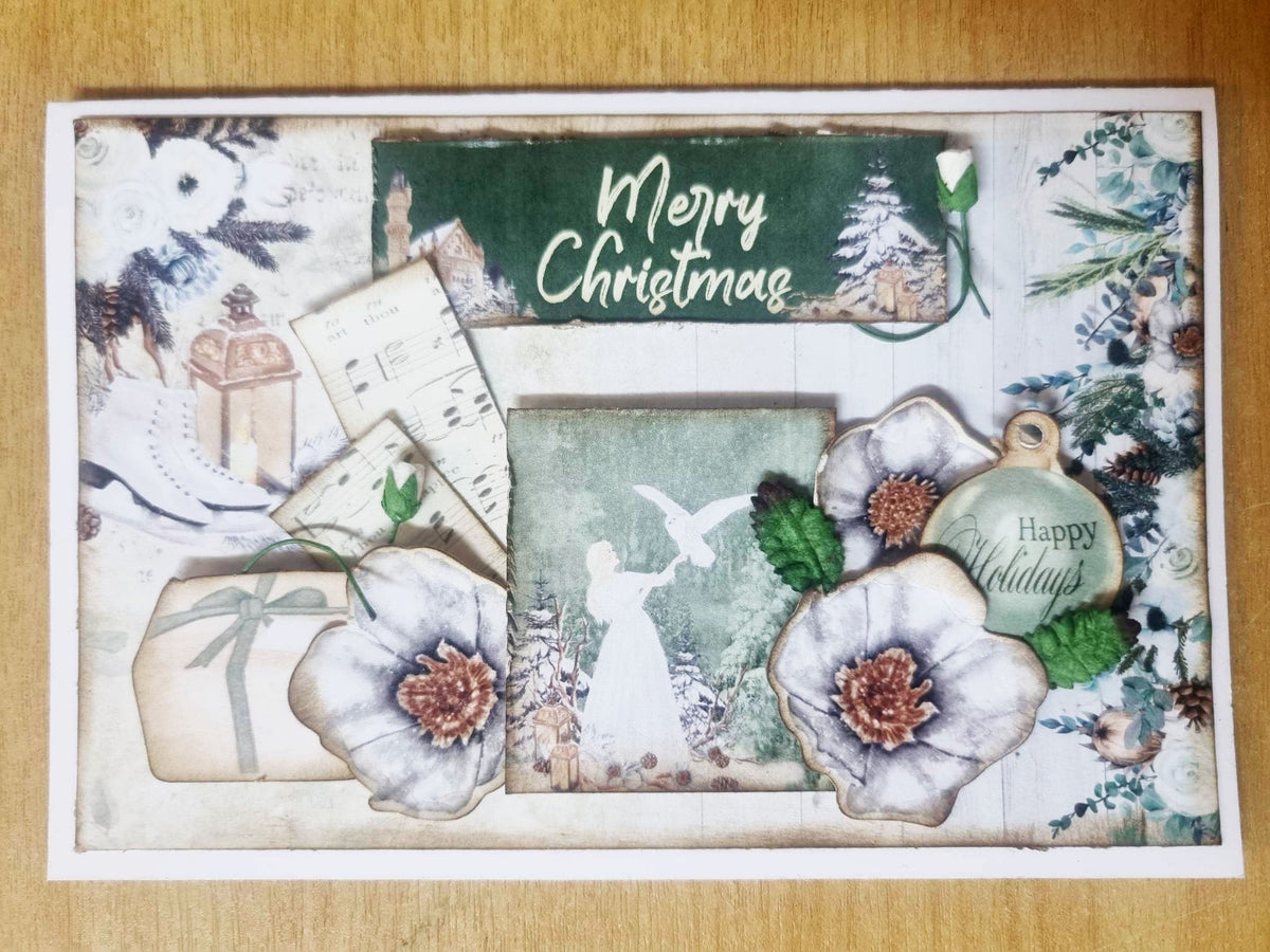 Lot de 6 cartes de Noël féériques 10x15 cm