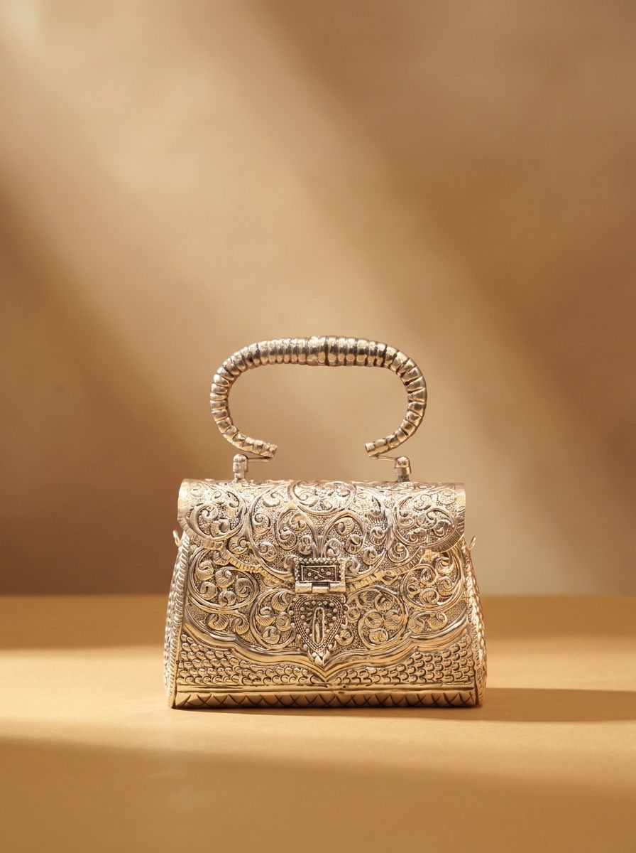 Pochette KISHA argentée