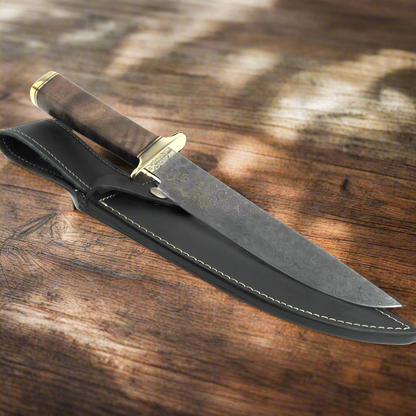 Ginza Steel Haruto-III Bowie Knife - 9" Blade with Leather Sheath