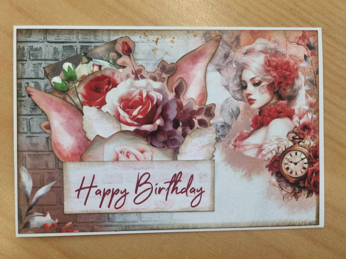 Lot de 6 cartes 10x15 cm Rose ensorcelée