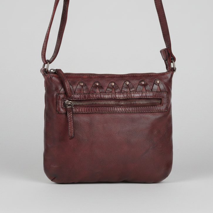 Sac en cuir bandoulière avec couture en V MET
