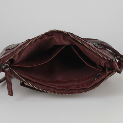 Sac en cuir bandoulière avec couture en V MET