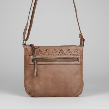 Sac en cuir bandoulière avec couture en V MET