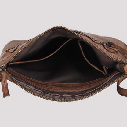 Sac en cuir bandoulière avec couture en V MET