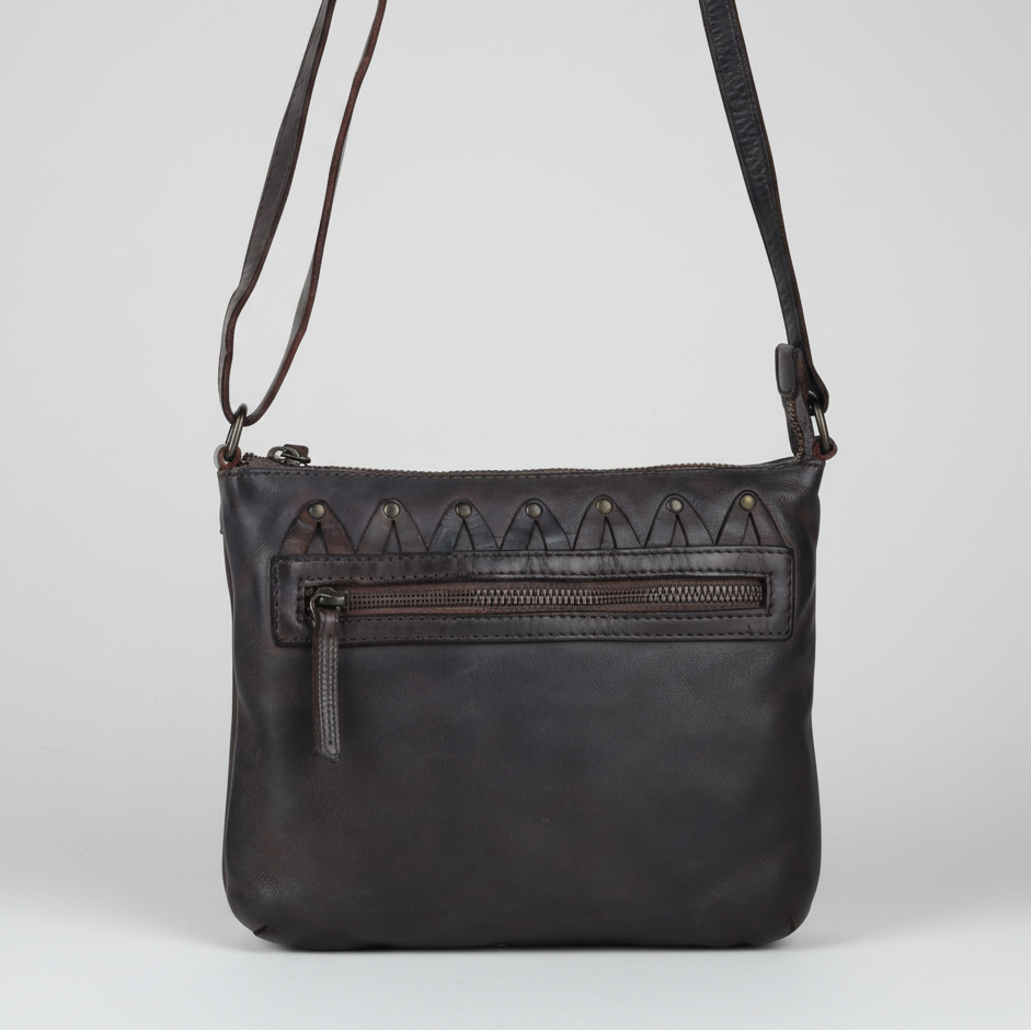 Sac en cuir bandoulière avec couture en V MET