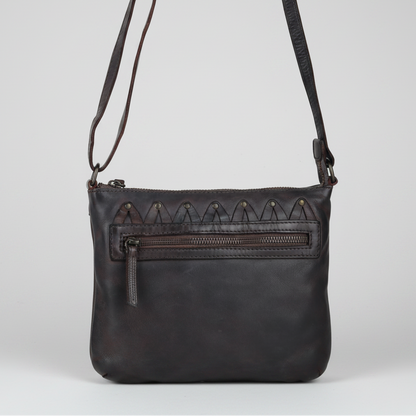 Sac en cuir bandoulière avec couture en V MET