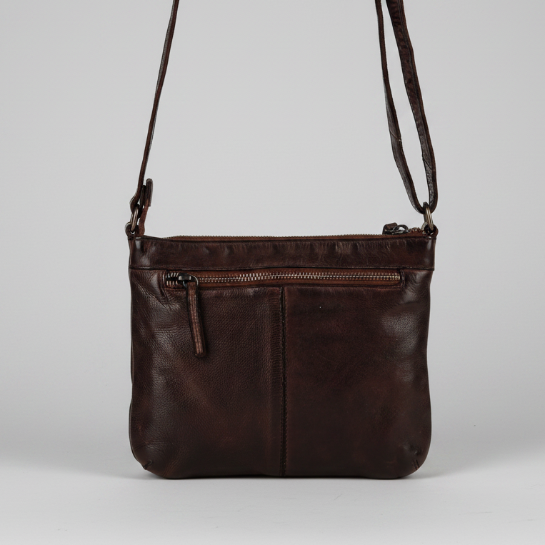 Sac en cuir bandoulière avec couture en V MET