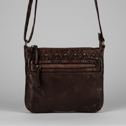 Sac en cuir bandoulière avec couture en V MET