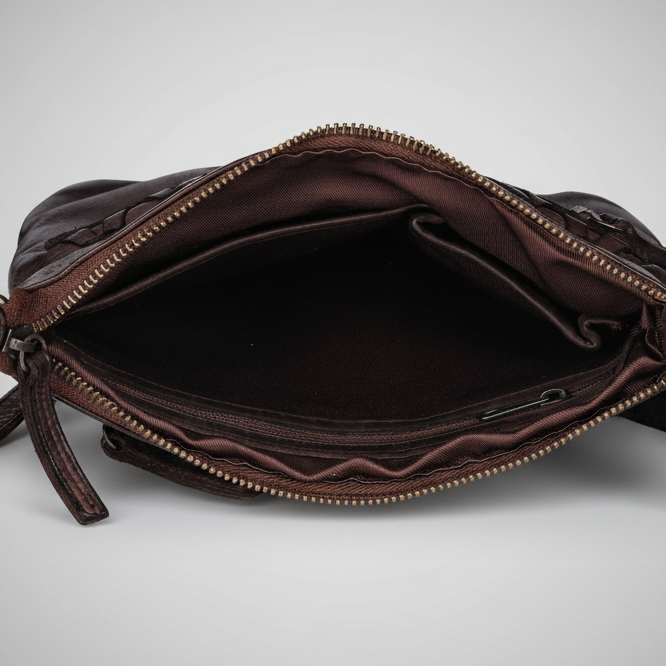 Sac en cuir bandoulière avec couture en V MET