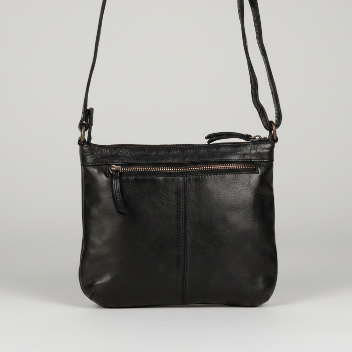 Sac en cuir bandoulière avec couture en V MET