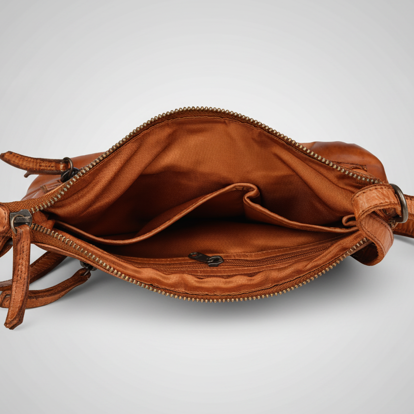 Sac en cuir bandoulière avec couture en V MET