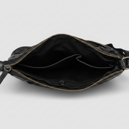 Sac en cuir bandoulière avec couture en V MET