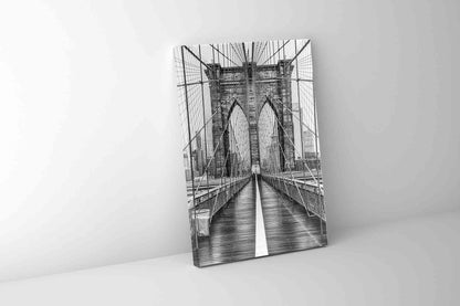 Brooklyn Bridge in Black & White-Skyline Wall art