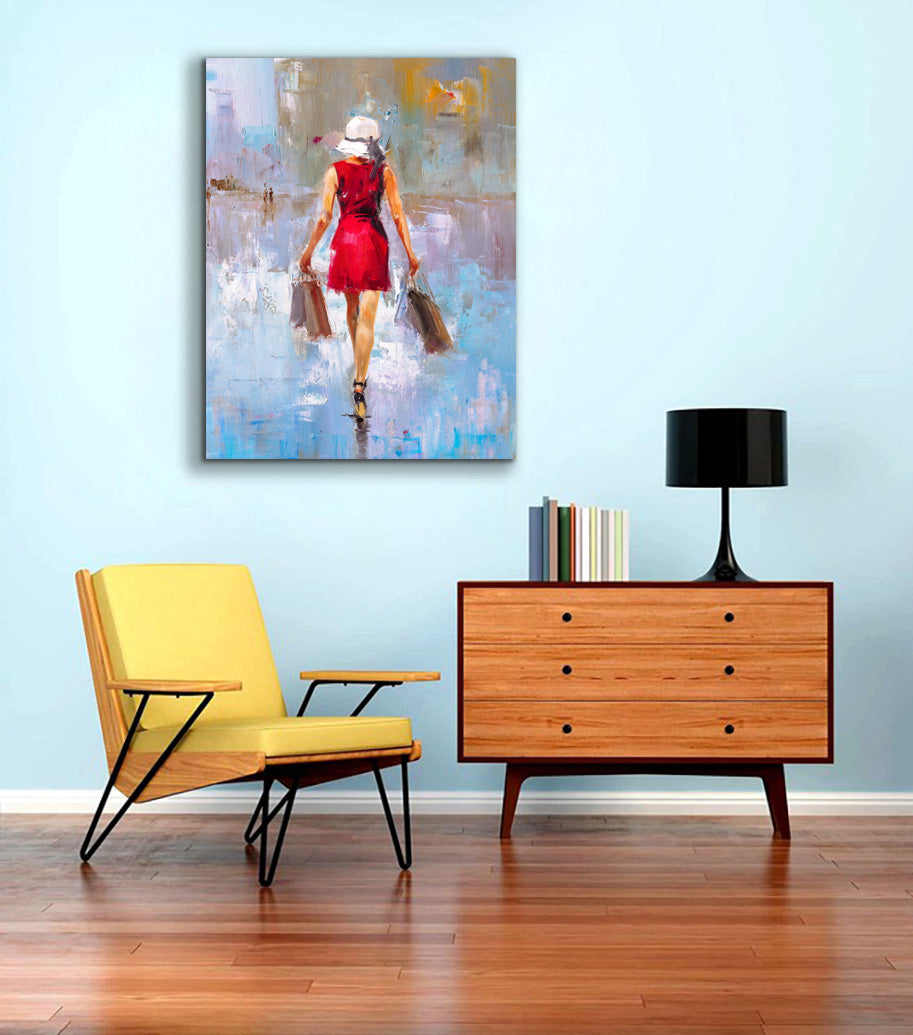 Art mural-Dame de la mode-Impression sur toile