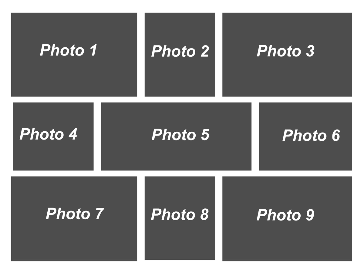 32″X24″ Collage Canvas Photo All Occasions 9 blocks