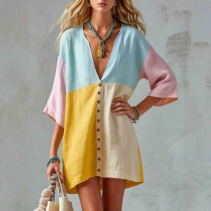 Women’s Loose-Fit Cropped Dress – Casual Relaxed Short Dress for Summer & Everyday Wear