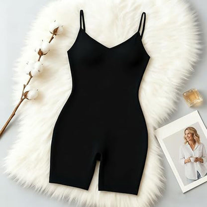 Everyday Snatched Waist Cami Shaper,Open Crotch Design,No-Roll Flat Leg Shapewear-Ultimate Tummy Control & Booty Lift Bodysuit For Women