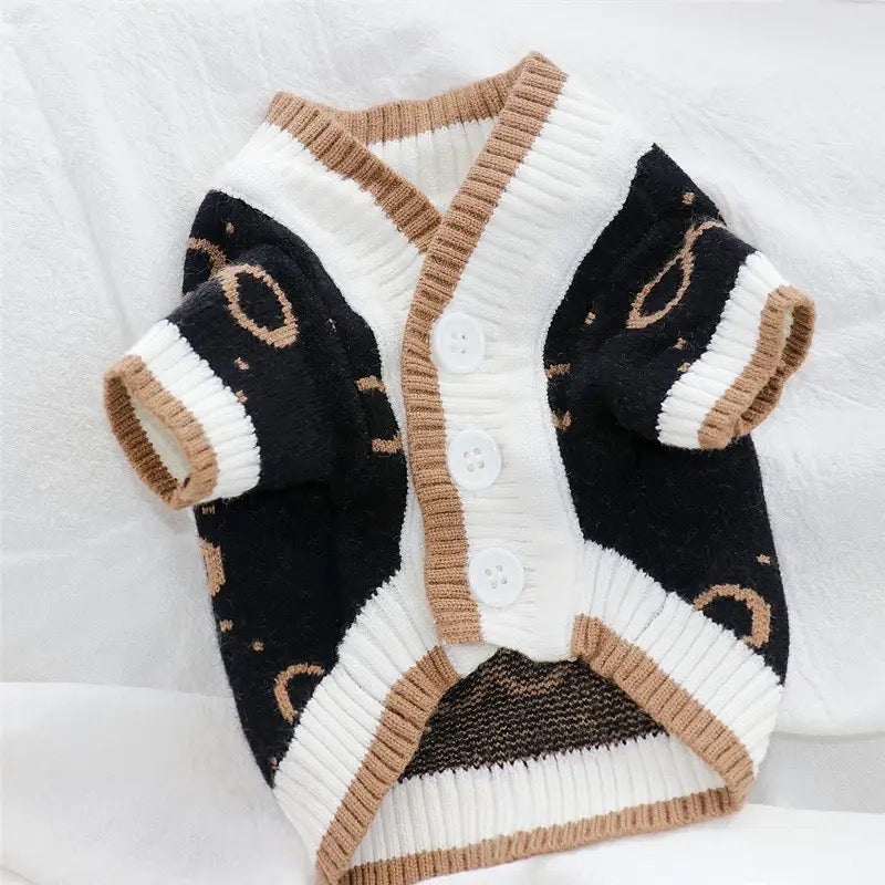 Pull pour chien Pucci – Tenue tricotée de luxe pour chiens