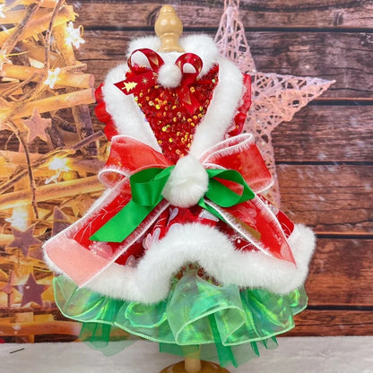 Holly Jolly Holiday Dog Dress | Festive Occasion Dog Outfit