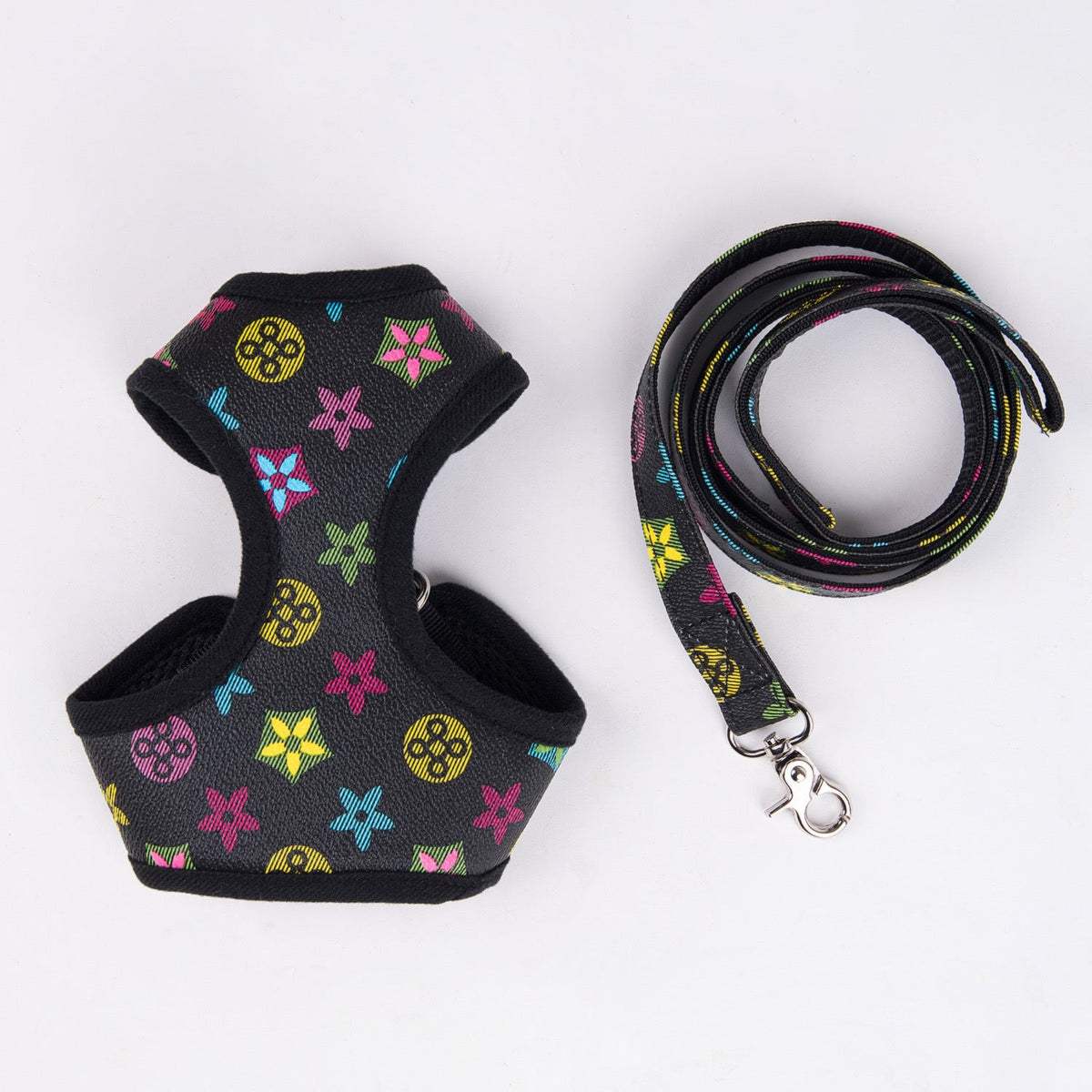 Ensemble Harnais et Laisse Chewy Vuitawn Noir | Ensemble Harnais pour Chien