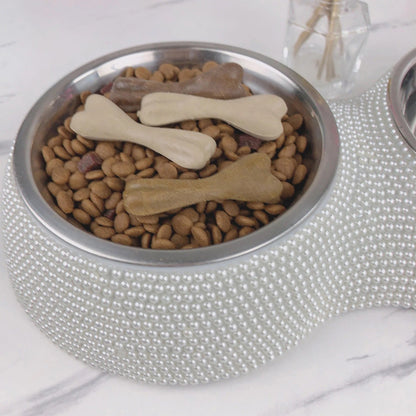 Bedazzle Me Rhinestone Dog Bowl | Decorative Sparkle Pet Bowl