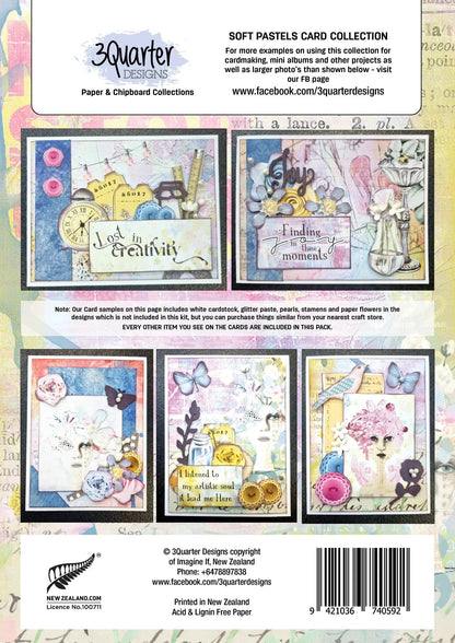 3Quarter Designs - Collection de cartes - Tons pastel doux