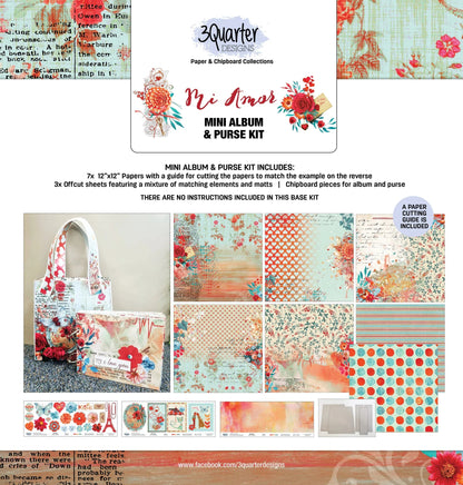 3Quarter Designs - Kit Mini-Album et Sac à Main - Mi Amor
