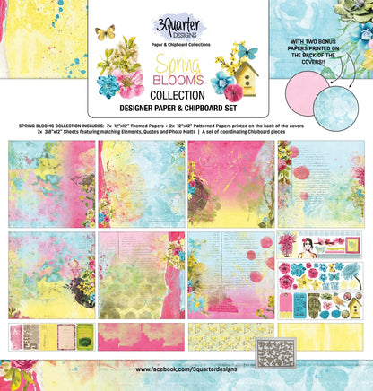 3Quarter Designs - Collection Scrapbooking - Fleurs de Printemps