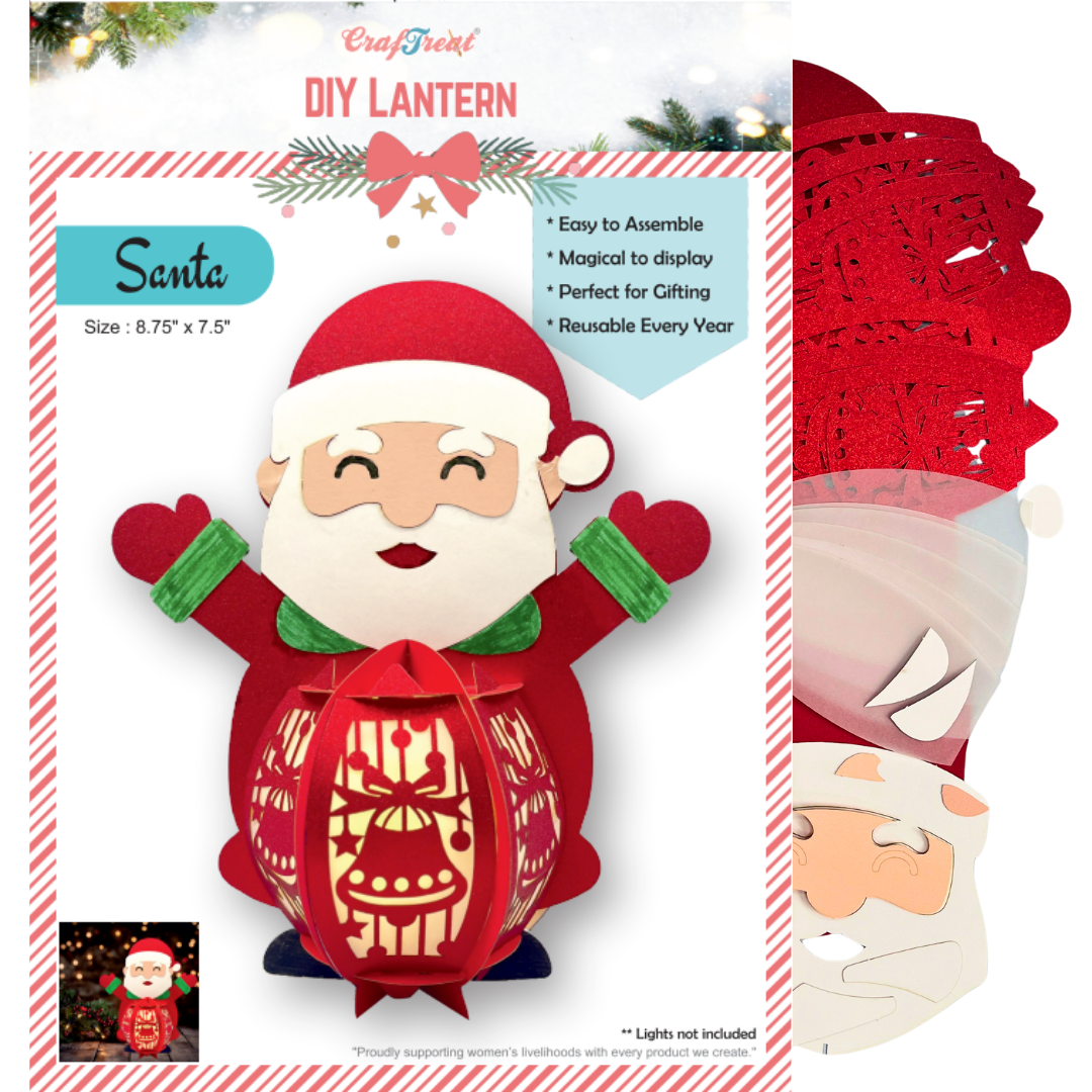 Lanternes en papier CrafTreat à faire soi-même - Père Noël
